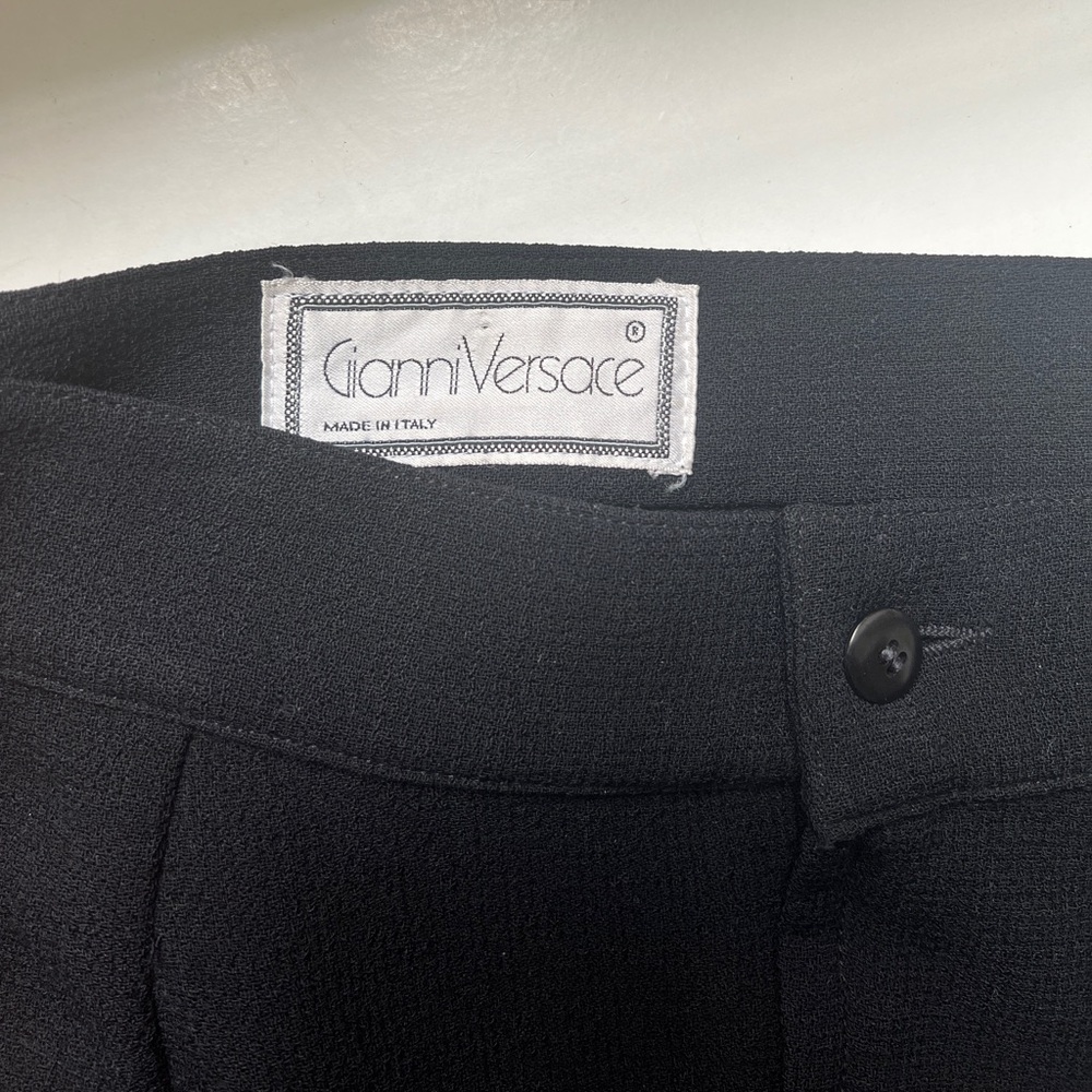 Gianni Versace Vintage Wool ArtDeco skirt black - Picture 6 of 7